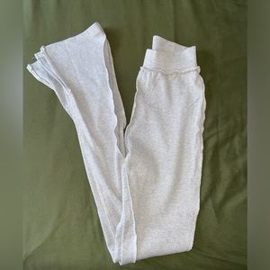 Structured rib split hem flare pants